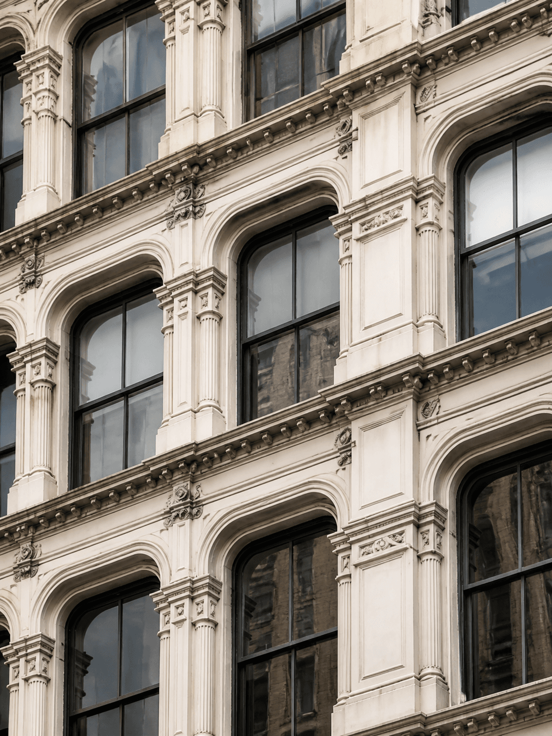 Cast-iron facade detail on a New York building